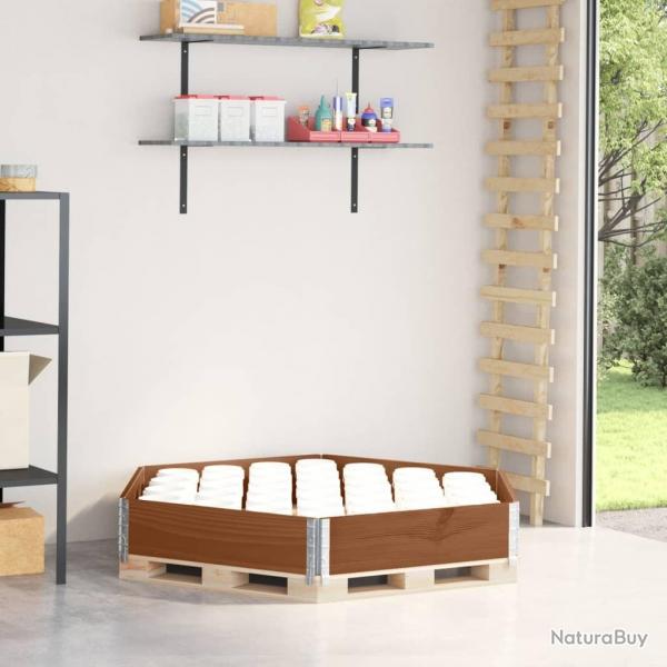 Lit surlev hexagonale marron 160x160 cm bois pin massif alsavelo