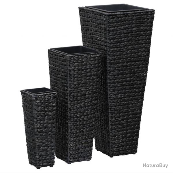 Lits surlevs 3 pcs Jacinthe d'eau Noir alsavelo