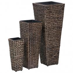 Lits surélevés 3 pcs Jacinthe d'eau Marron foncé alsavelo