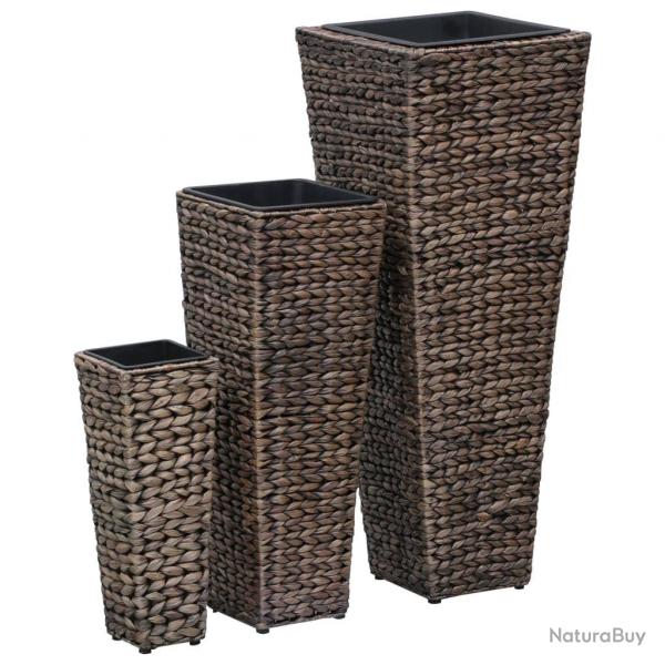 Lits surlevs 3 pcs Jacinthe d'eau Marron fonc alsavelo
