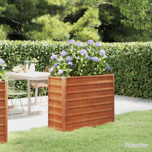 Lit surlev de jardin rouill 100x40x77 cm acier corten alsavelo