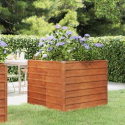 Lit surélevé de jardin rouillé 100x100x77 cm acier corten alsavelo