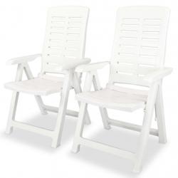 lot de 2 Chaises inclinables de jardin Plastique Blanc alsavelo