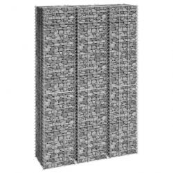 Lits surélevés en gabion 3 pcs 30x30x150 cm Fer alsavelo