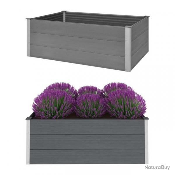 Lit surlev de jardin WPC 150x100x54 cm Gris alsavelo