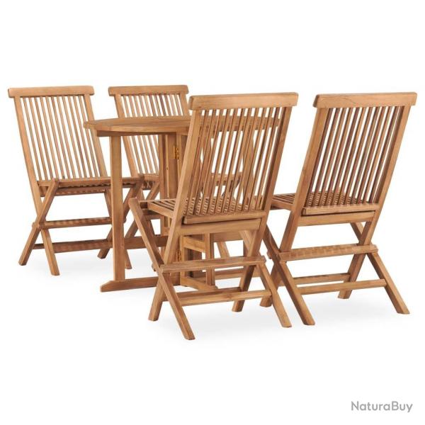 Ensemble  manger d'extrieur pliable 5 pcs Bois solide de teck alsavelo