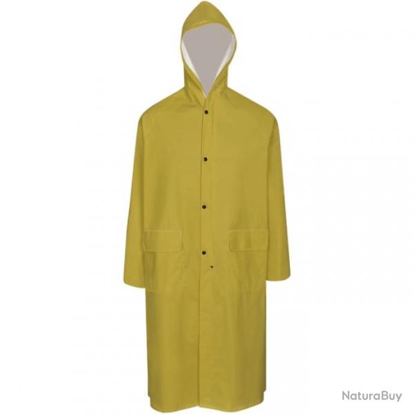 Manteau de pluie long impermable rsistant  capuche jaune XL alsavelo