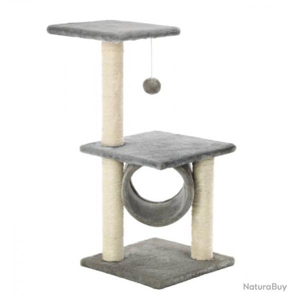 Arbre  Chat 65 cm avec Griffoirs en Sisal - Gris 30 x 30 x 65 cm