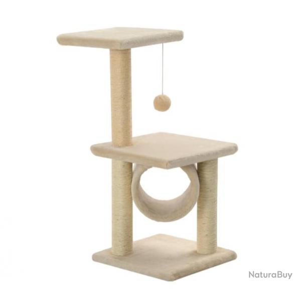 Arbre  Chat 65 cm avec Griffoirs en Sisal - Beige 30 x 30 x 65 cm