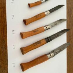 LOT DE COUTEAUX OPINEL ANCIENS MODELES