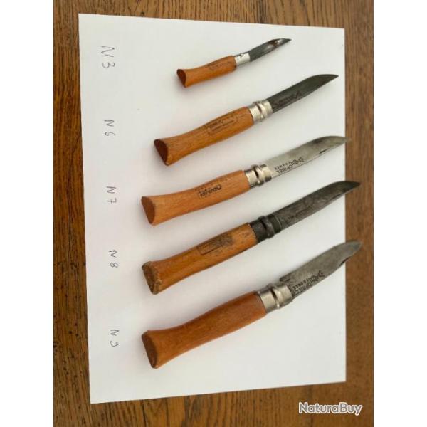 LOT DE COUTEAUX OPINEL ANCIENS MODELES