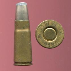 6.5 mm Bergmann nA avec gorge Mle 1896 - RARE - marquage : DWM K 413A K - balle nickel pointe plomb