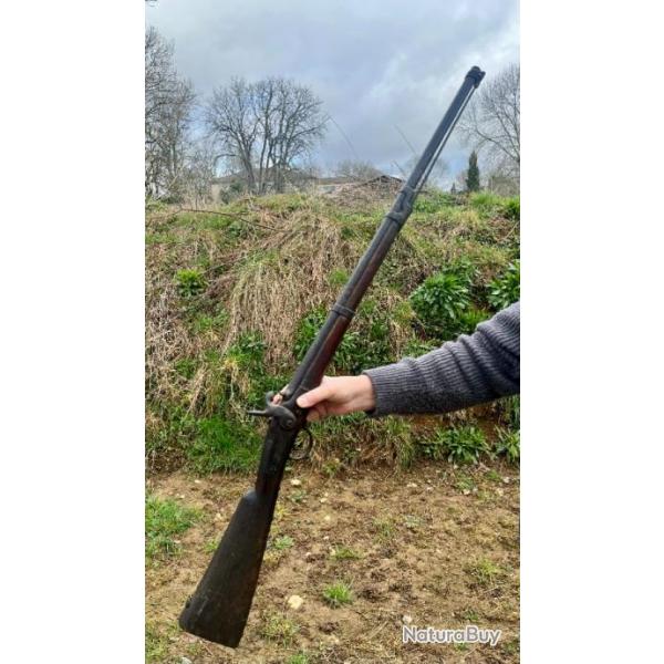 FUSIL OU MOUSQUETON MLE 1842 MANUFACTURE ROYALE DE CHATELERAULT EN L'ETAT.