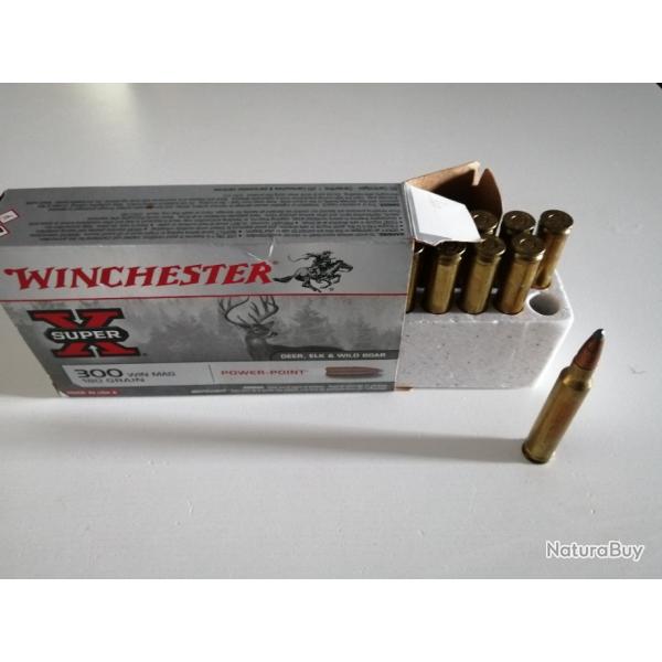 Botes de 20 balles calibre 300WM  Winchester Power Point 180 grs