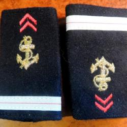 Patch Paire fourreaux épaulettes ADJUDANT TDM troupes de Marine pour collection Ne pas porter