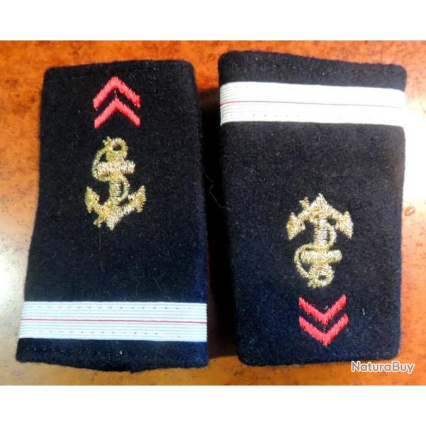 Patch Paire fourreaux paulettes ADJUDANT TDM troupes de Marine pour collection Ne pas porter