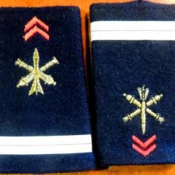 Patch Paire fourreaux épaulettes ADJUDANT Artillerie pour collection Ne pas porter