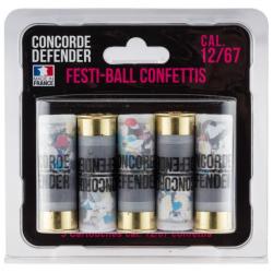 Munitions CONCORDE DEFENDER cal.12/67 confetti par 5