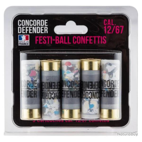 Munitions CONCORDE DEFENDER cal.12/67 confetti par 5