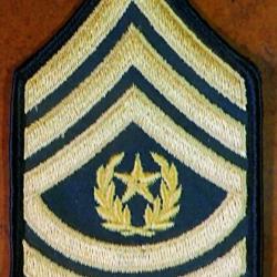 USA 1 authentique patch Grade E9b " COMMANDANT SERGEANT MAJOR" pour collection Ne pas porter