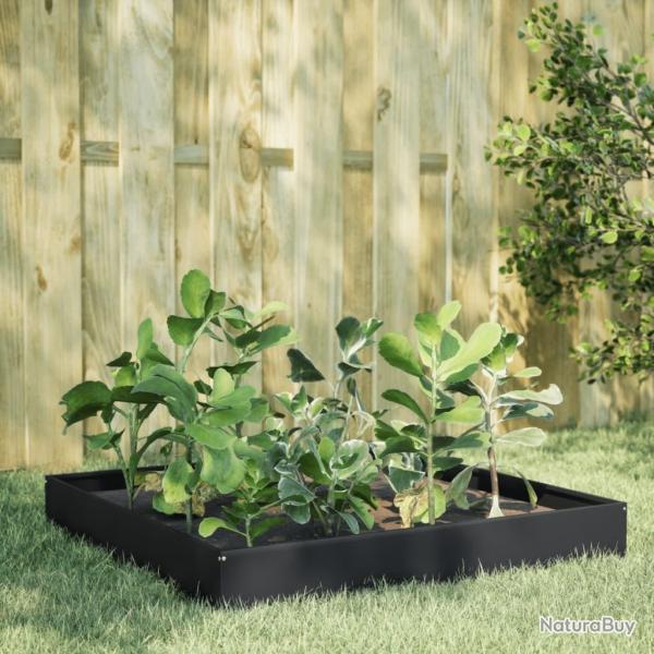 Lit surlev de jardin noir 100x100x26 cm acier alsavelo