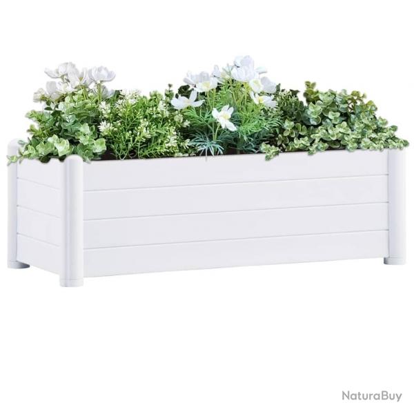 Lit surlev de jardin PP Blanc 100x43x35 cm alsavelo