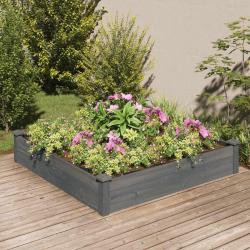 Lit surélevé de jardin doublure 120x120x25 cm bois massif sapin alsavelo