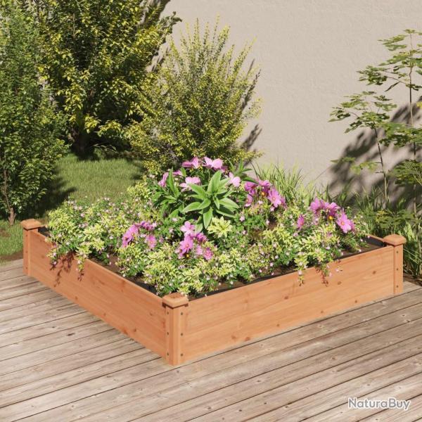 Lit surlev de jardin doublure 120x120x25 cm bois massif sapin alsavelo