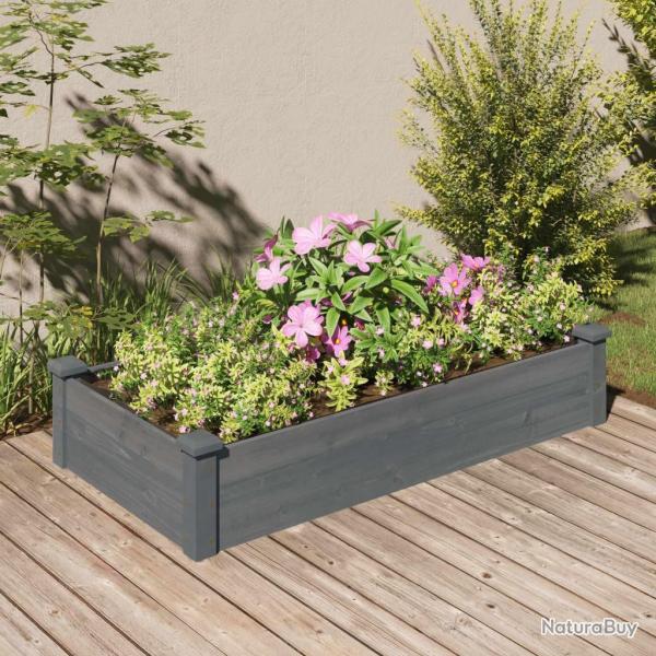 Lit surlev de jardin doublure 120x60x25 cm bois massif sapin alsavelo