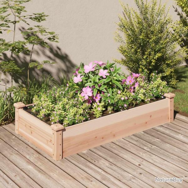 Lit surlev de jardin doublure 120x60x25 cm bois massif sapin alsavelo