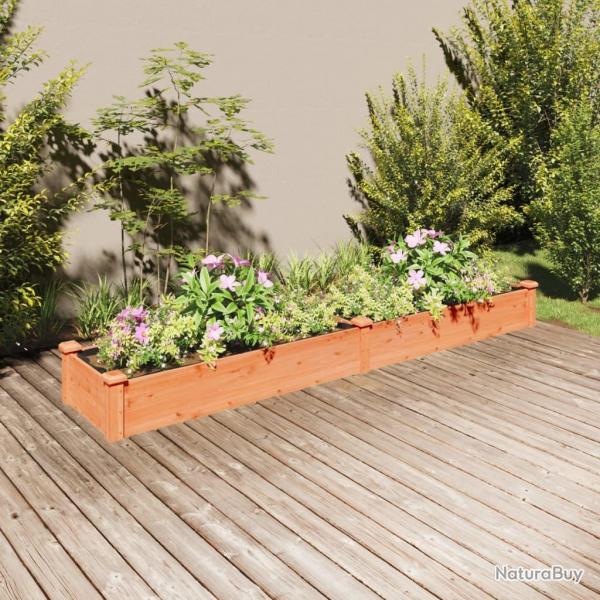 Lit surlev de jardin doublure 240x45x25 cm bois massif sapin alsavelo