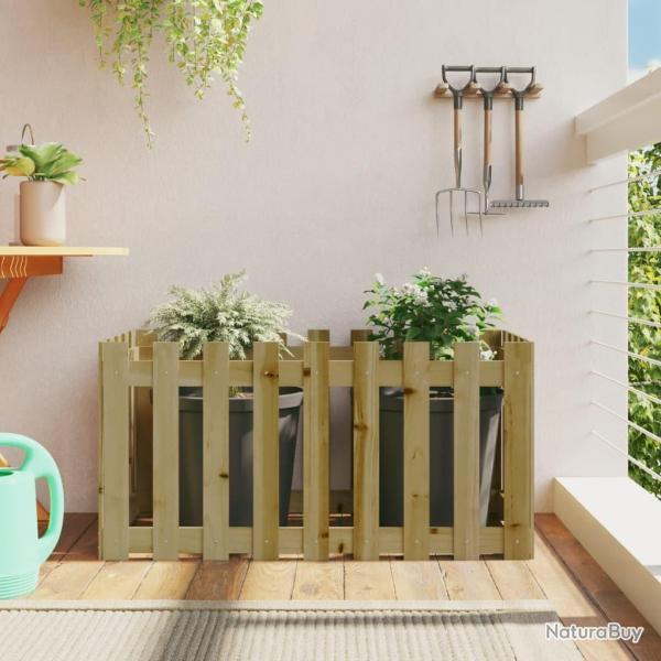 Lit surlev de jardin design de clture bois de pin imprgn alsavelo