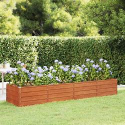 Lit surélevé de jardin rouillé 320x80x45 cm acier corten alsavelo