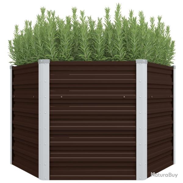 Lit surlev de jardin Marron 129x129x77 cm Acier galvanis alsavelo
