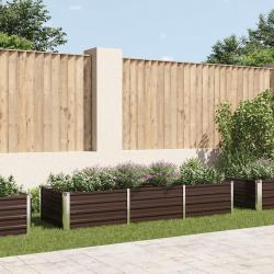 Lit surélevé de jardin Marron 240x80x45 cm Acier galvanisé alsavelo