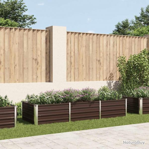 Lit surlev de jardin Marron 240x80x45 cm Acier galvanis alsavelo
