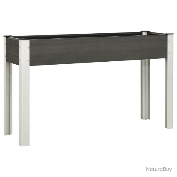 Lit surlev de jardin Gris 120x40x75 cm WPC alsavelo