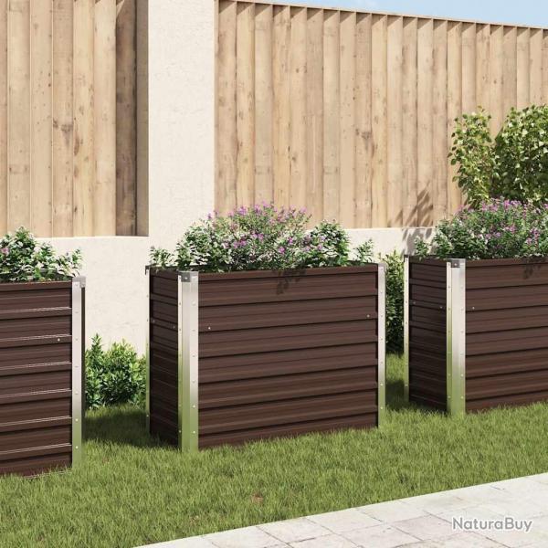 Lit surlev de jardin Marron 100x40x77 cm Acier galvanis alsavelo