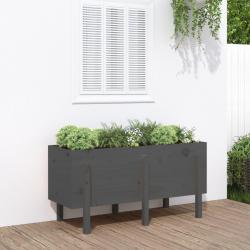 Lit surélevé de jardin gris 121x50x57 cm bois de pin massif alsavelo