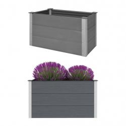 Lit surélevé de jardin WPC 100 x 50 x 54 cm Gris alsavelo