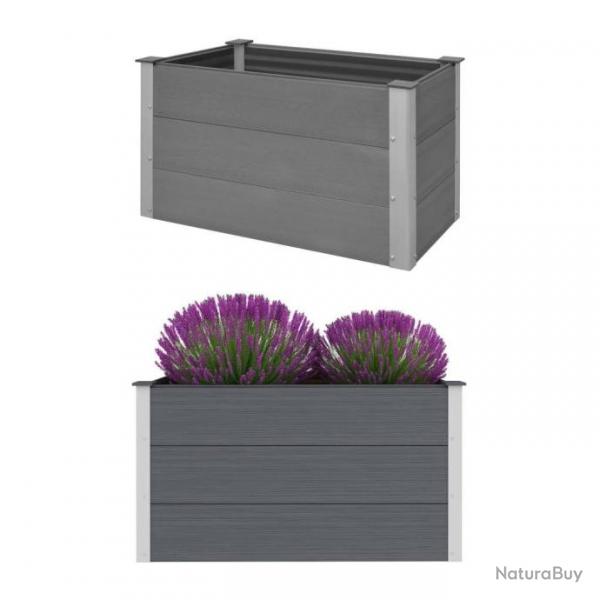 Lit surlev de jardin WPC 100 x 50 x 54 cm Gris