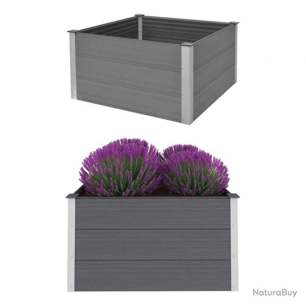 Lit surlev de jardin WPC 100x100x54 cm Gris alsavelo