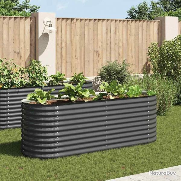 Lit surlev de jardin 240x80x81 cm Acier galvanis Gris alsavelo