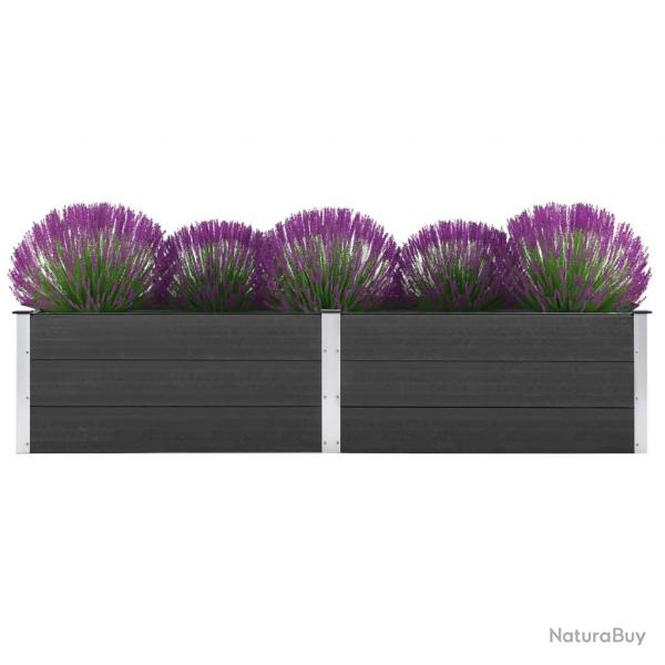 Lit surlev de jardin 250x50x54 cm WPC Gris alsavelo