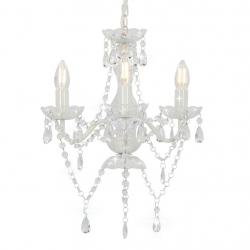 Lustre avec perles Blanc Rond 3 x E14 alsavelo