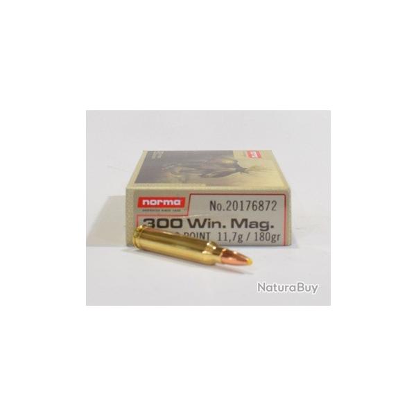 boite  20 cartouches  cal 300 Winchester norma pointe plastique  180 grains