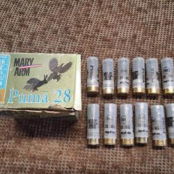 lot de 37 cartouches MARY ARM calibre 16/67 modèle PUMA 28 BG à 28 g de plomb N°6