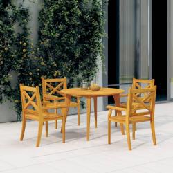 Chaises à manger d'extérieur lot de 4 Bois d'acacia massif alsavelo
