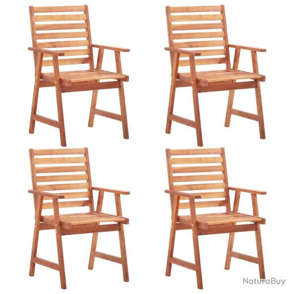 Chaises  manger d'extrieur lot de 4 Acacia massif alsavelo