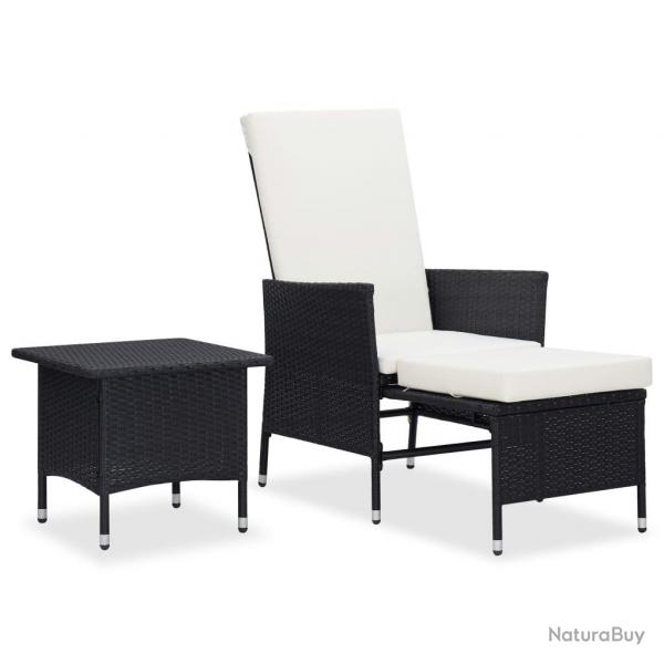 Salon de jardin 2 pcs avec coussins Rsine tresse Noir alsavelo